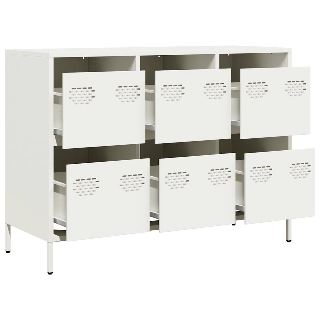 vidaXL Sideboard White 101,5x39x73,5 cm Cold-rolled Steel
