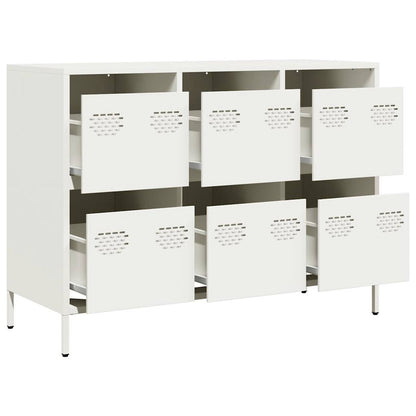 vidaXL Sideboard White 101,5x39x73,5 cm Cold-rolled Steel