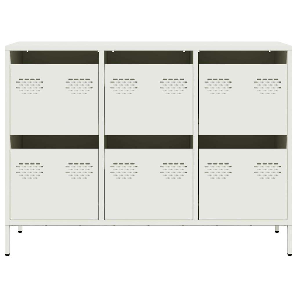 vidaXL Sideboard White 101.5x39x73.5 cm Cold-rolled Steel