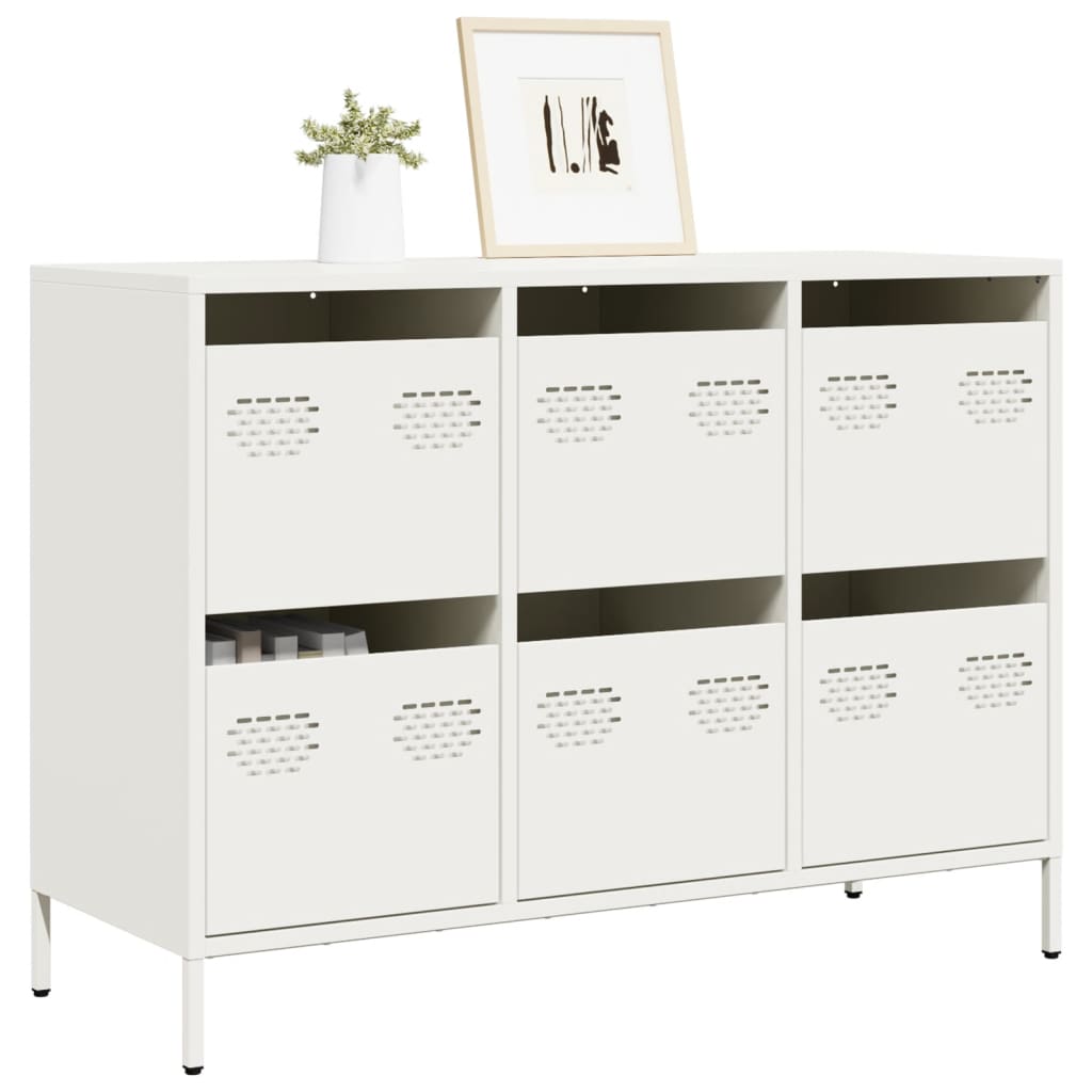 vidaXL Sideboard White 101,5x39x73,5 cm Cold-rolled Steel