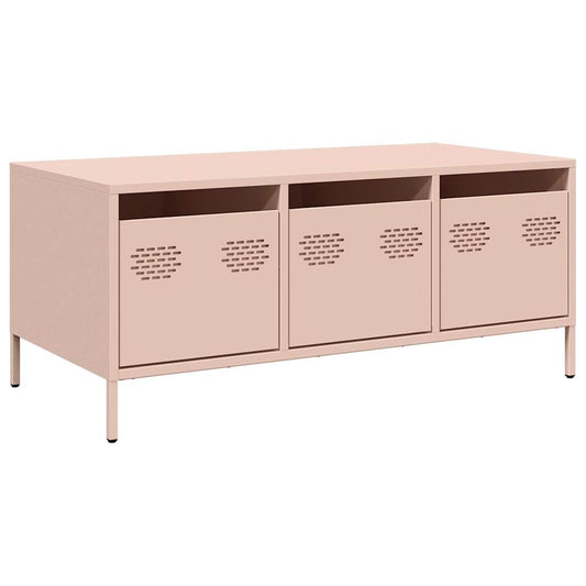 vidaXL Coffee Table Pink 101,5x50x43,5 cm Cold-rolled Steel