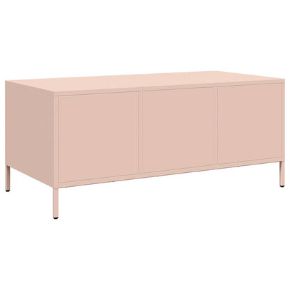 vidaXL Coffee Table Pink 101.5x50x43.5 cm Cold-rolled Steel