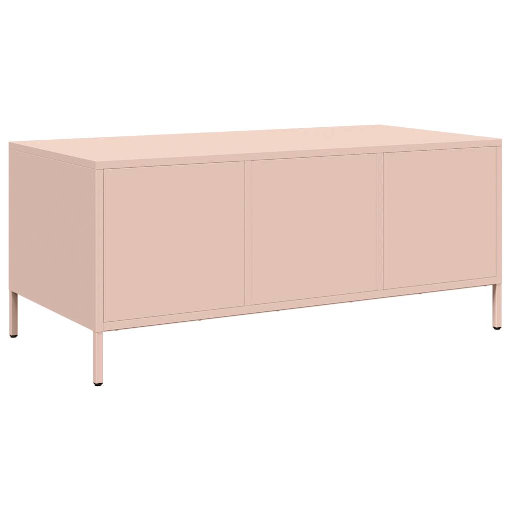 vidaXL Coffee Table Pink 101,5x50x43,5 cm Cold-rolled Steel