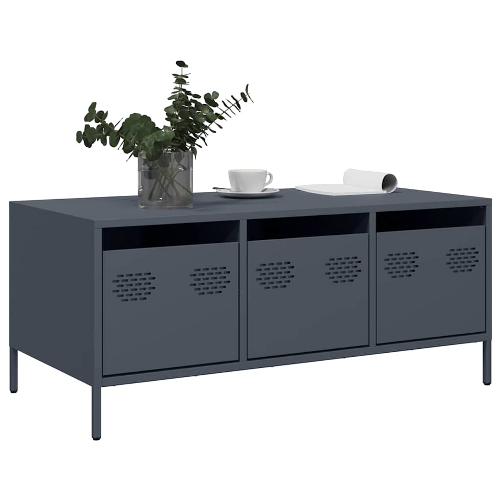 vidaXL Coffee Table Anthracite 101.5x50x43.5 cm Cold-rolled Steel