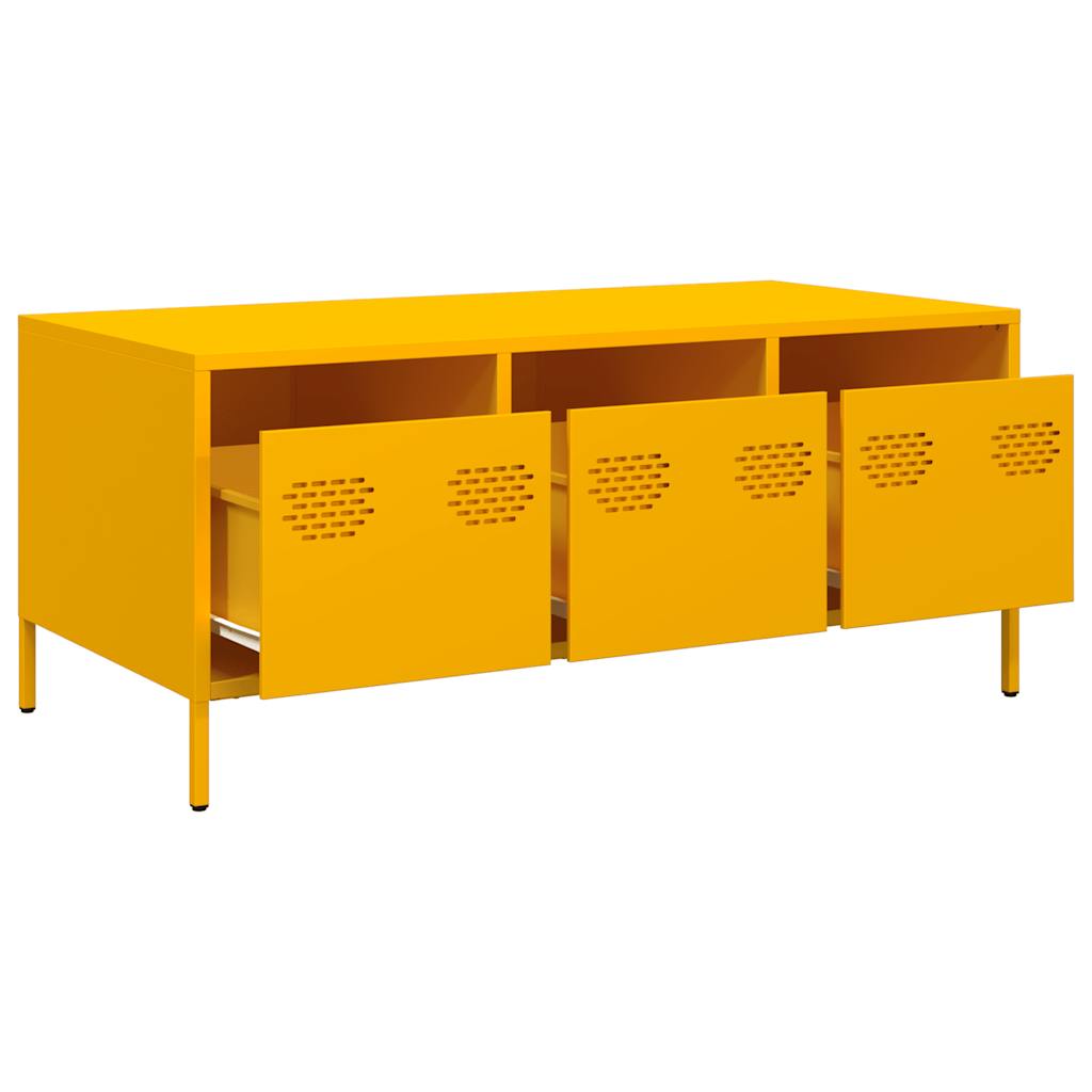 vidaXL Coffee Table Mustard Yellow 101,5x50x43,5 cm Cold-rolled Steel