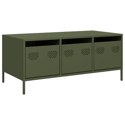 vidaXL Coffee Table Olive Green 101,5x50x43,5 cm Cold-rolled Steel