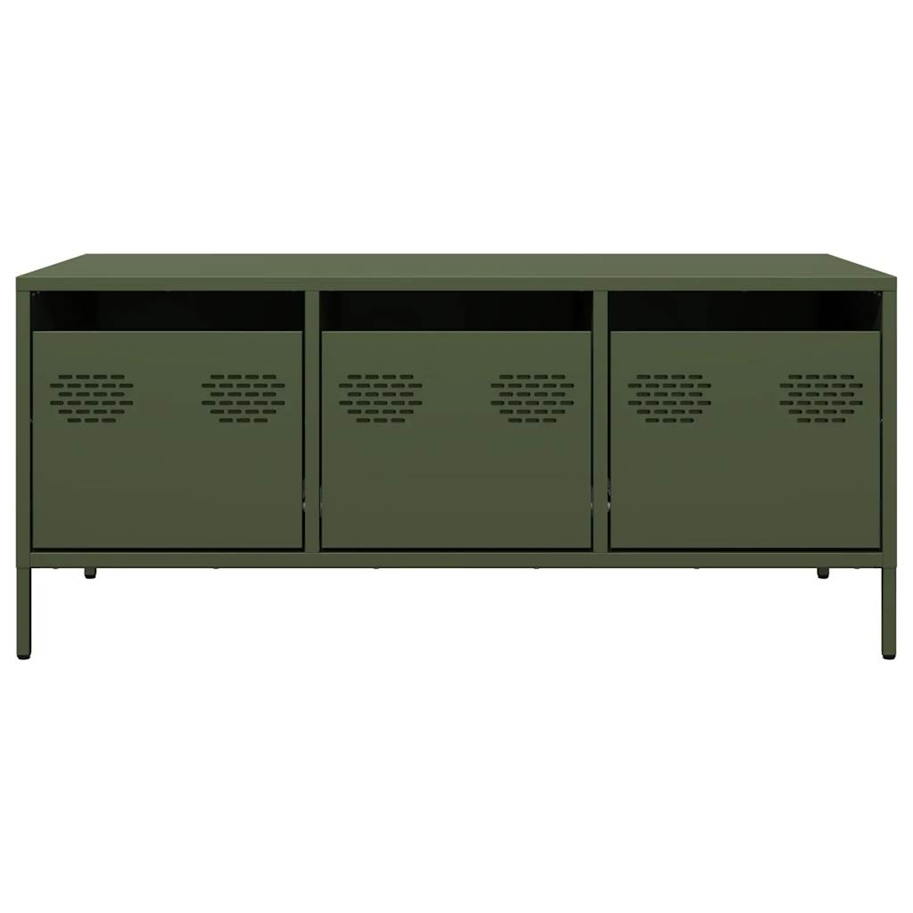 vidaXL Coffee Table Olive Green 101.5x50x43.5 cm Cold-rolled Steel