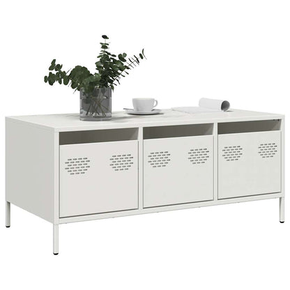 vidaXL Coffee Table White 101.5x50x43.5 cm Cold-rolled Steel