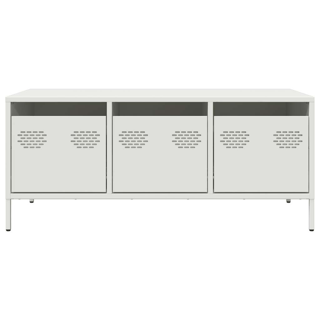 vidaXL Coffee Table White 101.5x50x43.5 cm Cold-rolled Steel