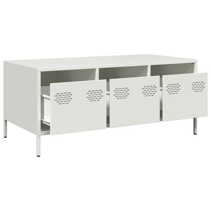 vidaXL Coffee Table White 101.5x50x43.5 cm Cold-rolled Steel