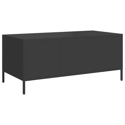 vidaXL Coffee Table Black 101.5x50x43.5 cm Cold-rolled Steel
