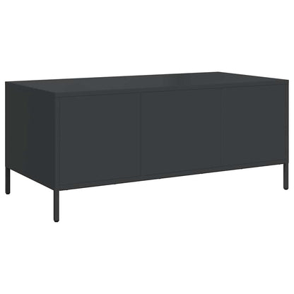 vidaXL Coffee Table Black 101,5x50x43,5 cm Cold-rolled Steel