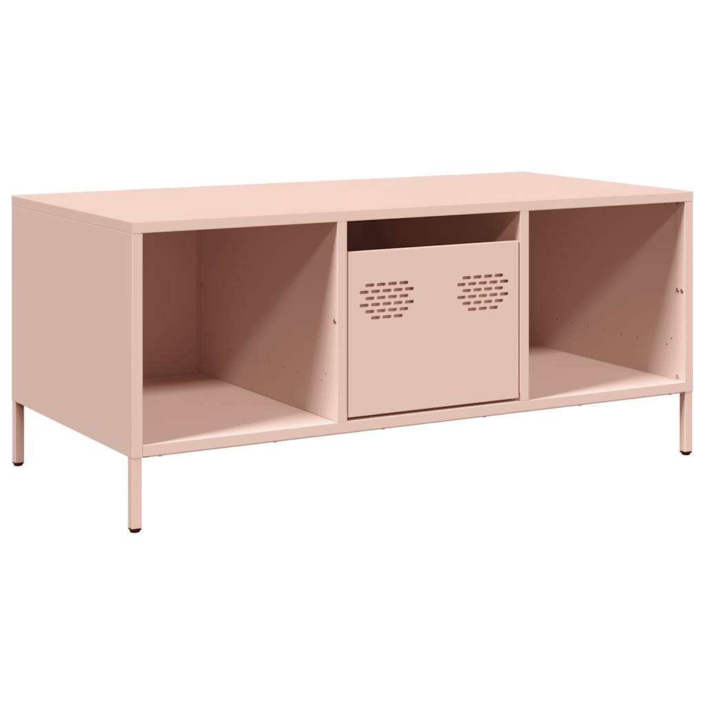 vidaXL Coffee Table Pink 101,5x50x43,5 cm Cold-rolled Steel