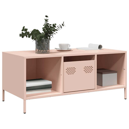 vidaXL Coffee Table Pink 101.5x50x43.5 cm Cold-rolled Steel