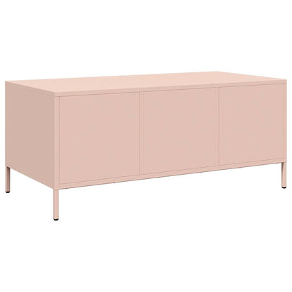 vidaXL Coffee Table Pink 101,5x50x43,5 cm Cold-rolled Steel