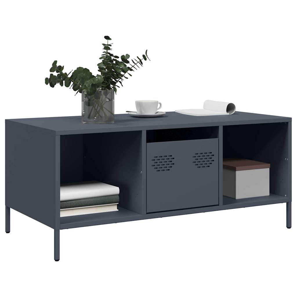 vidaXL Coffee Table Anthracite 101.5x50x43.5 cm Cold-rolled Steel