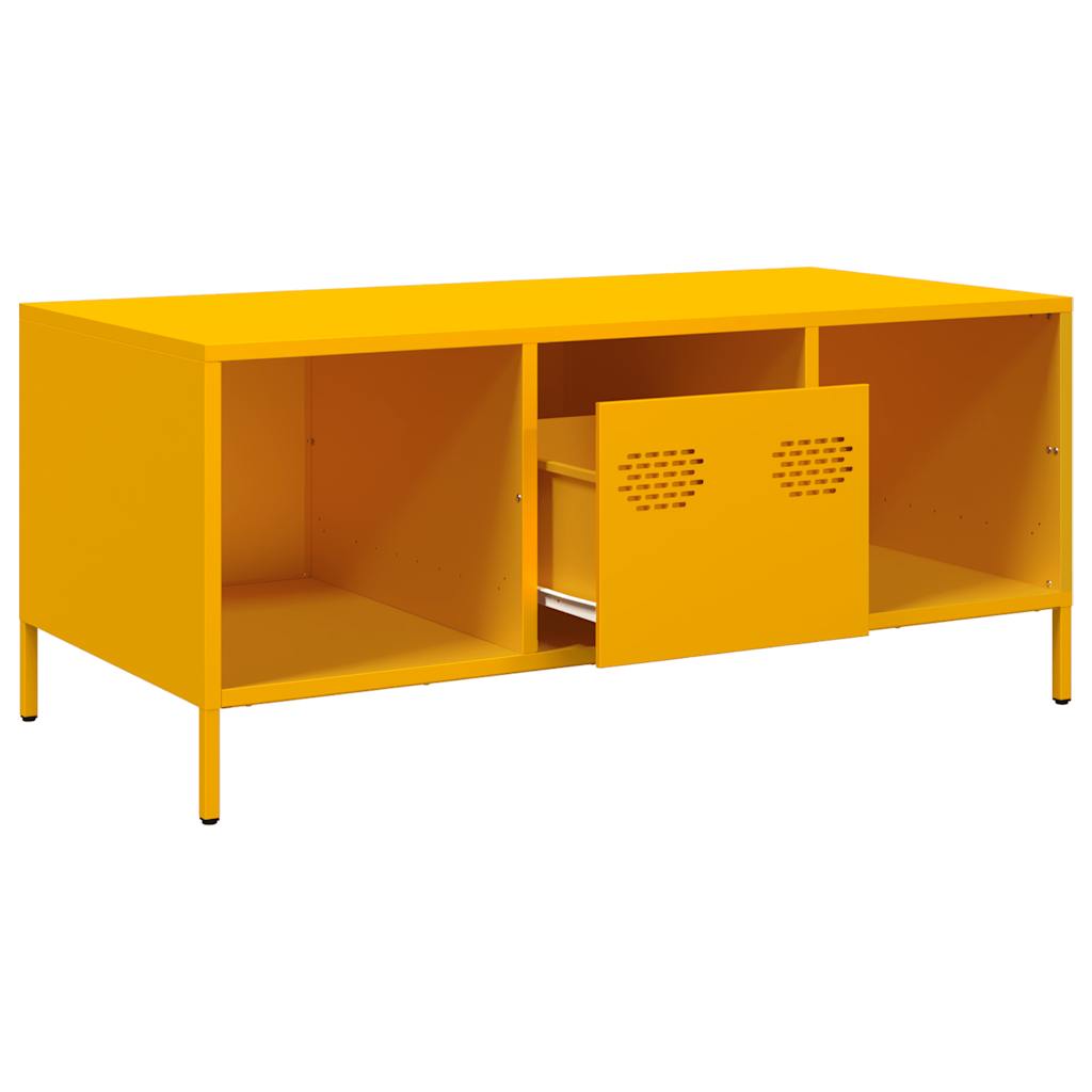 vidaXL Coffee Table Mustard Yellow 101,5x50x43,5 cm Cold-rolled Steel