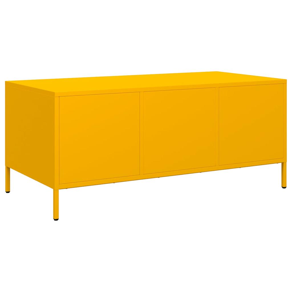 vidaXL Coffee Table Mustard Yellow 101,5x50x43,5 cm Cold-rolled Steel