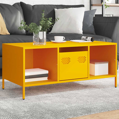 vidaXL Coffee Table Mustard Yellow 101,5x50x43,5 cm Cold-rolled Steel