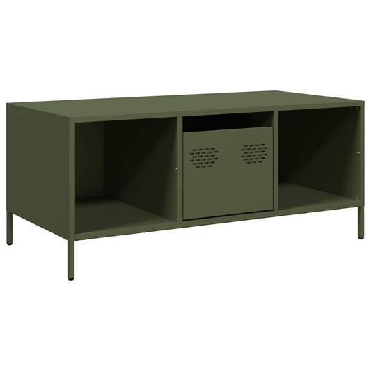 vidaXL Coffee Table Olive Green 101.5x50x43.5 cm Cold-rolled Steel