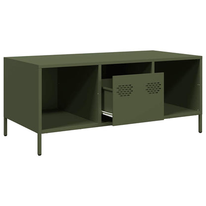 vidaXL Coffee Table Olive Green 101.5x50x43.5 cm Cold-rolled Steel