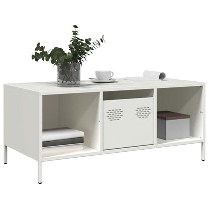 vidaXL Coffee Table White 101.5x50x43.5 cm Cold-rolled Steel