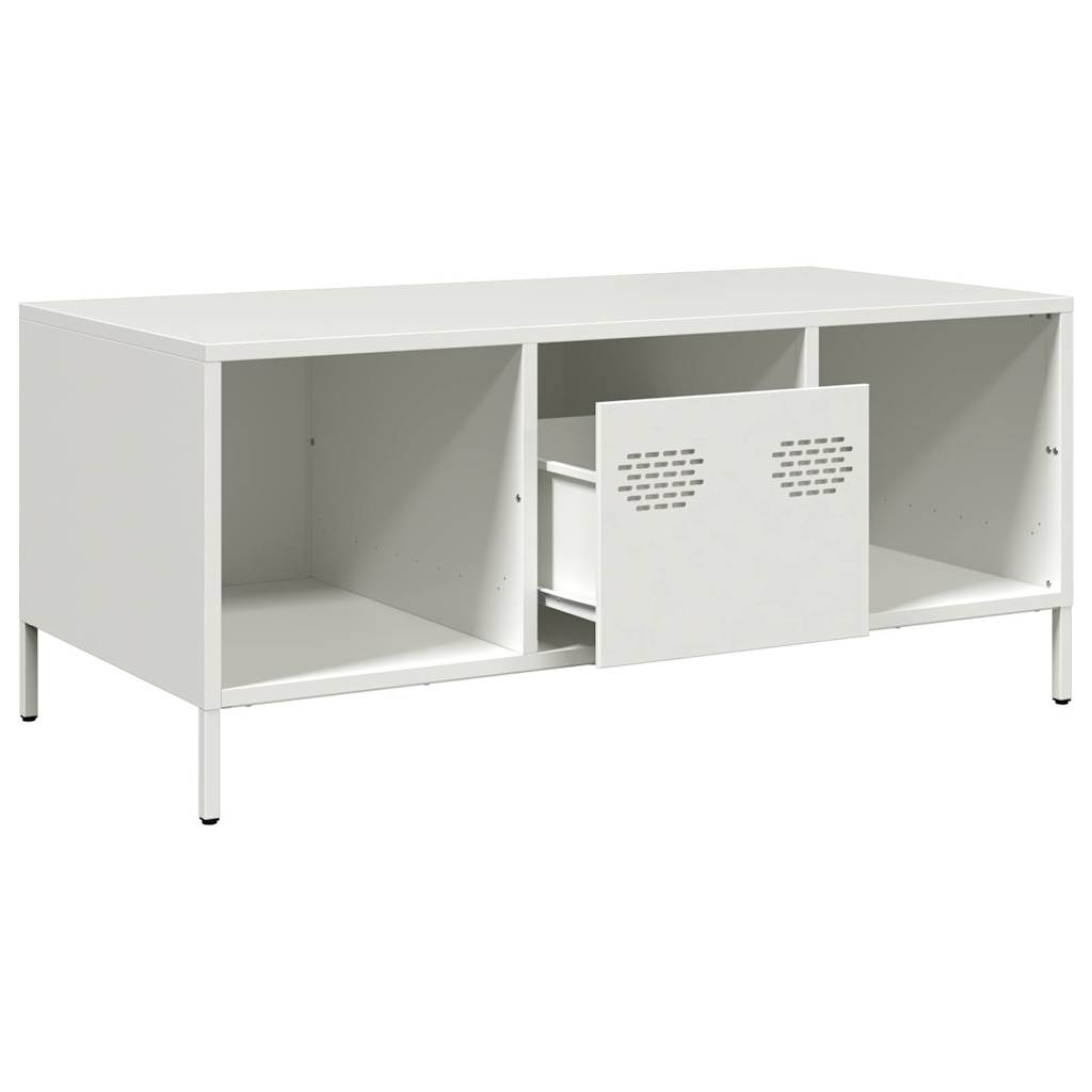vidaXL Coffee Table White 101.5x50x43.5 cm Cold-rolled Steel