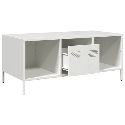 vidaXL Coffee Table White 101.5x50x43.5 cm Cold-rolled Steel