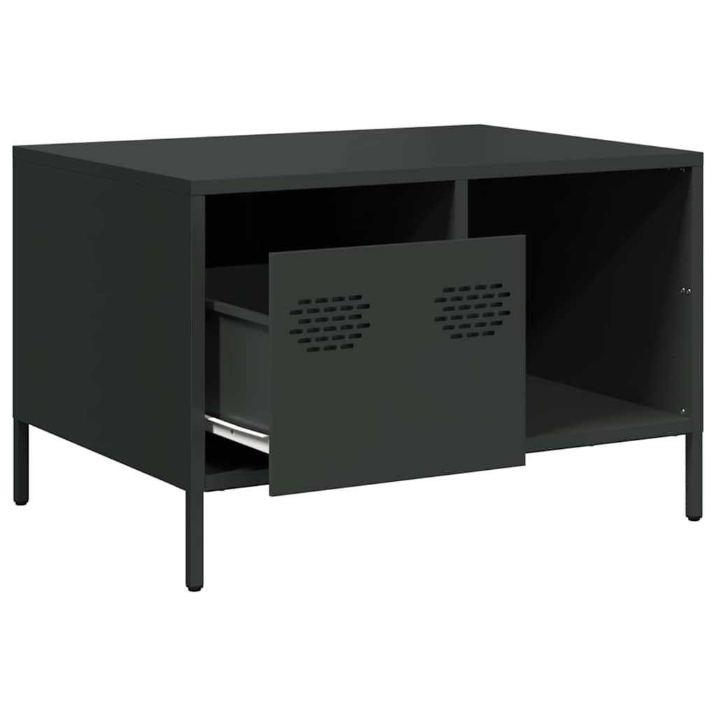 vidaXL Coffee Table Black 68.5x50x43.5 cm Cold-rolled Steel