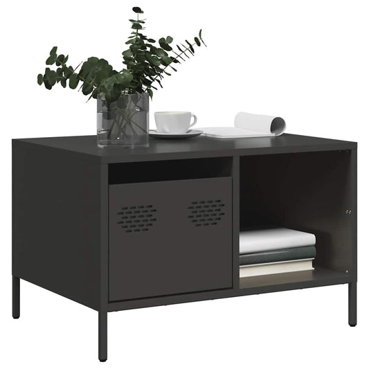 vidaXL Coffee Table Black 68.5x50x43.5 cm Cold-rolled Steel