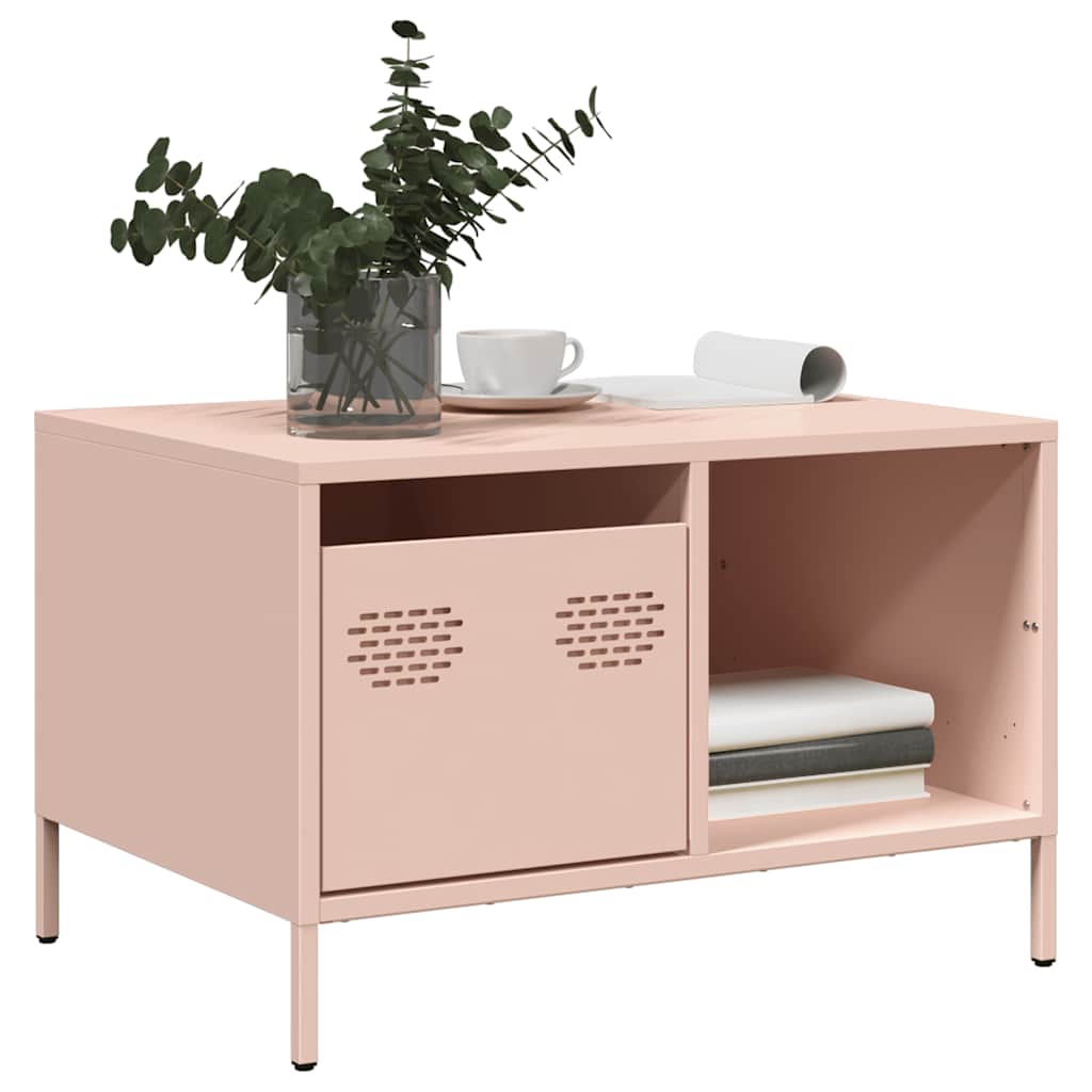 vidaXL Coffee Table Pink 68.5x50x43.5 cm Cold-rolled Steel