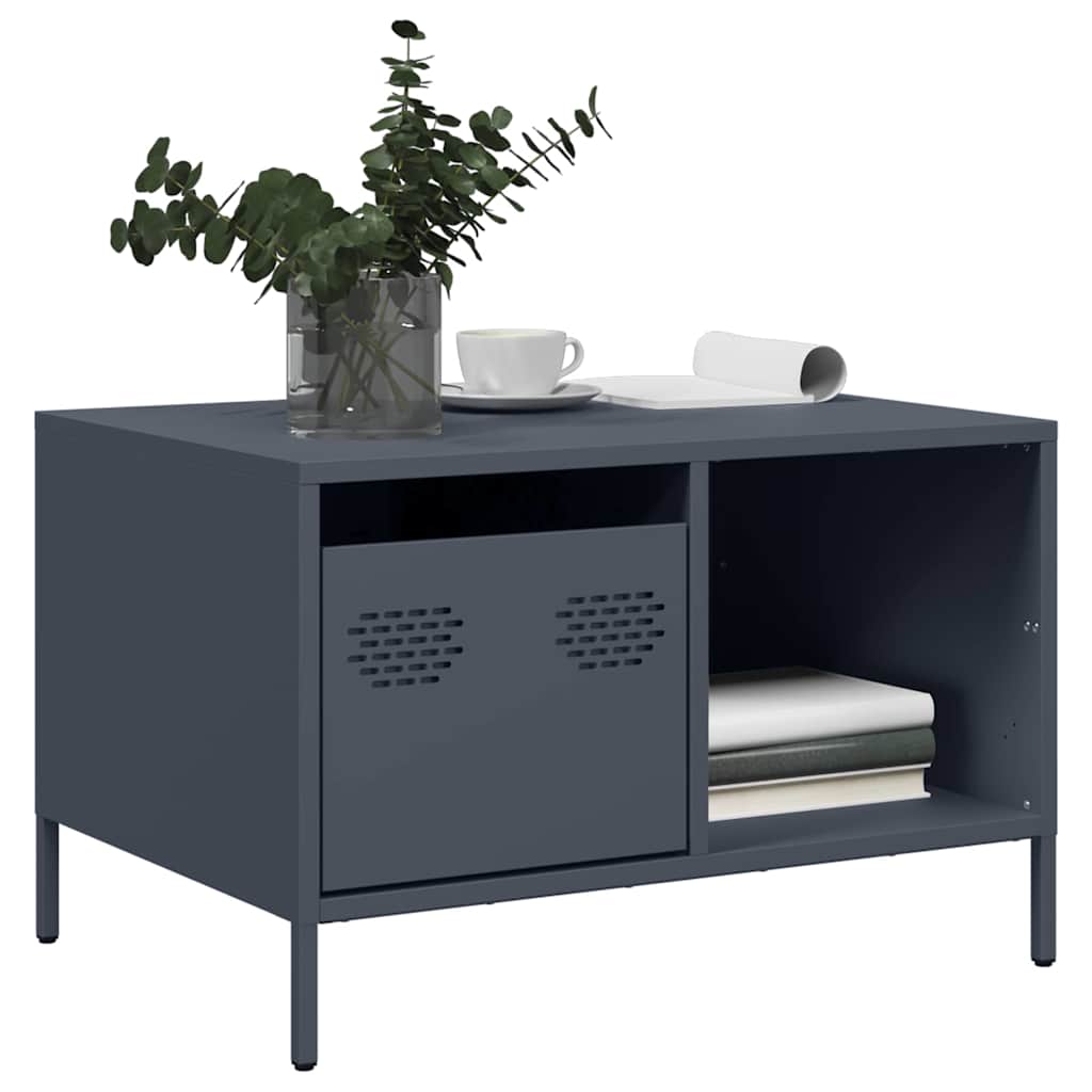 vidaXL Coffee Table Anthracite 68.5x50x43.5 cm Cold-rolled Steel