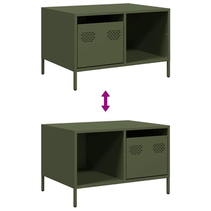 vidaXL Coffee Table Olive Green 68.5x50x43.5 cm Cold-rolled Steel