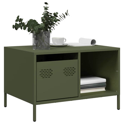 vidaXL Coffee Table Olive Green 68.5x50x43.5 cm Cold-rolled Steel