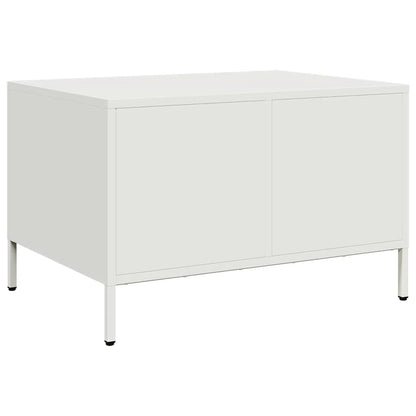 vidaXL Coffee Table White 68.5x50x43.5 cm Cold-rolled Steel