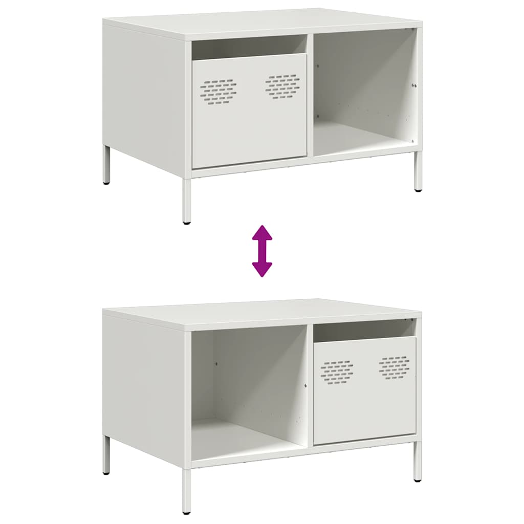vidaXL Coffee Table White 68.5x50x43.5 cm Cold-rolled Steel
