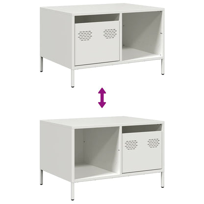 vidaXL Coffee Table White 68.5x50x43.5 cm Cold-rolled Steel