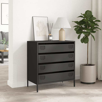vidaXL Sideboard Black 68x39x73,5 cm Cold-rolled Steel