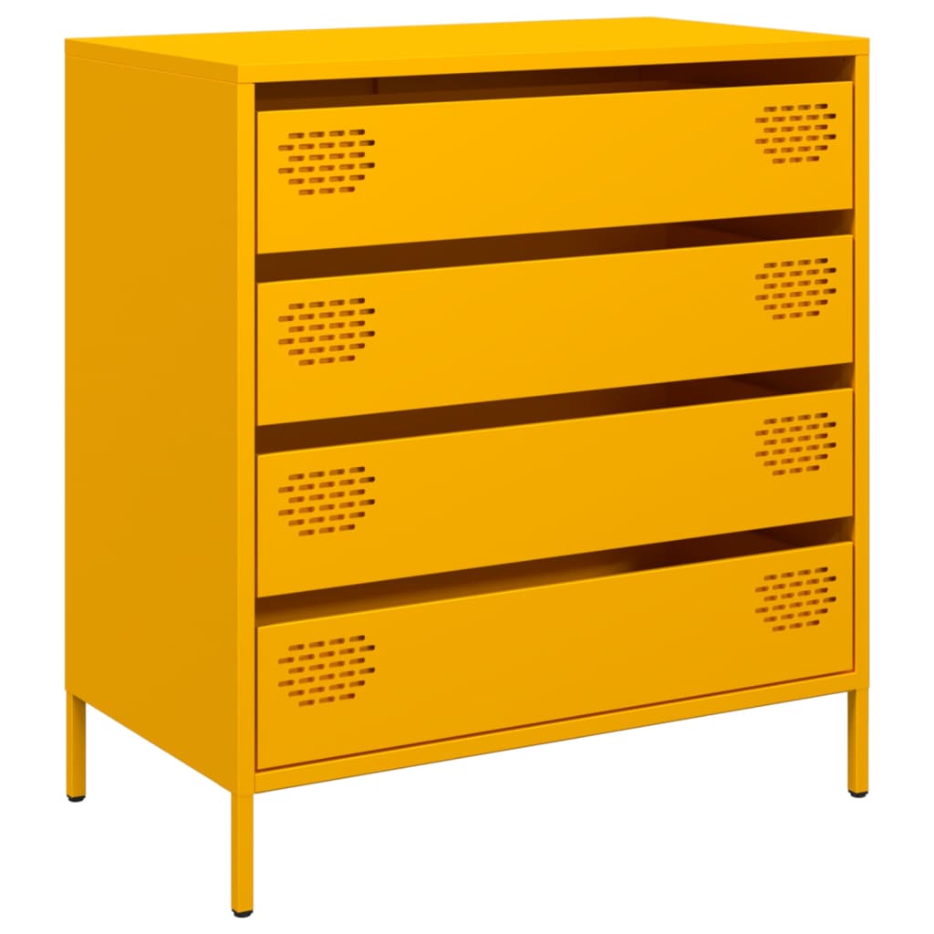 vidaXL Sideboard Mustard Yellow 68x39x73,5 cm Cold-rolled Steel