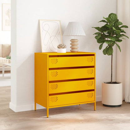 vidaXL Sideboard Mustard Yellow 68x39x73,5 cm Cold-rolled Steel