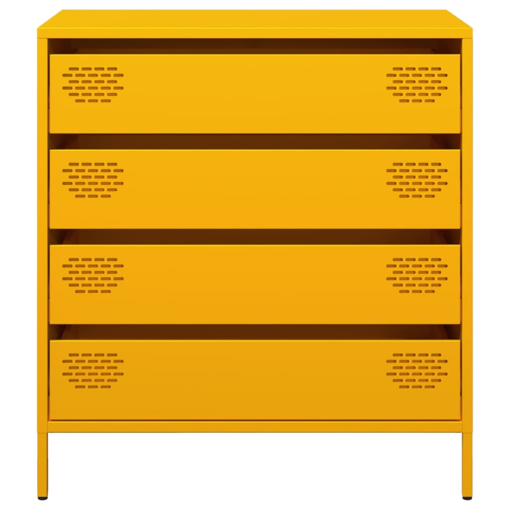 vidaXL Sideboard Mustard Yellow 68x39x73,5 cm Cold-rolled Steel