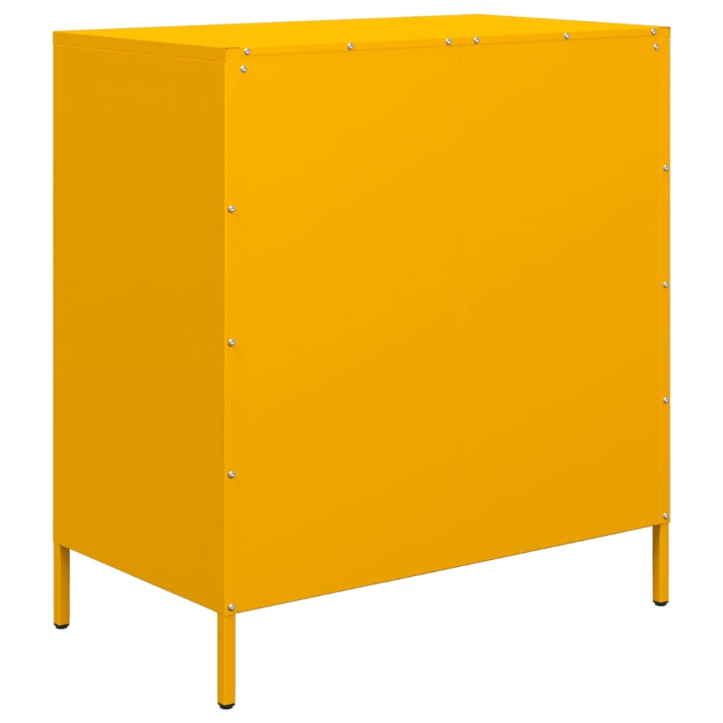vidaXL Sideboard Mustard Yellow 68x39x73,5 cm Cold-rolled Steel