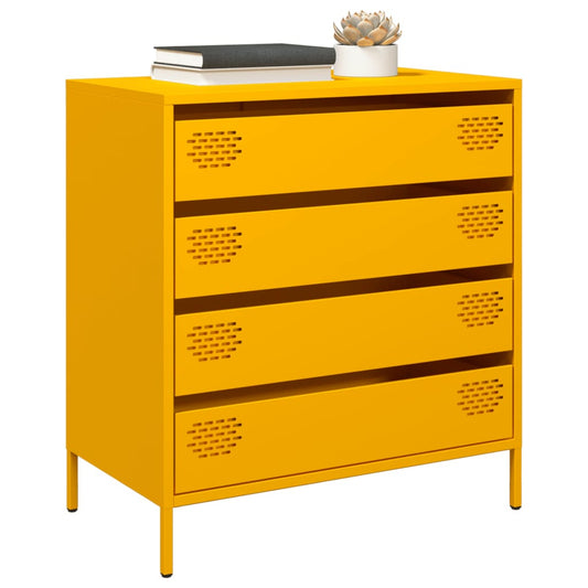 vidaXL Sideboard Mustard Yellow 68x39x73,5 cm Cold-rolled Steel