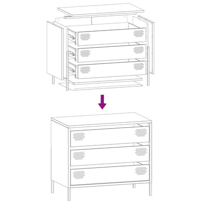 vidaXL Sideboard Anthracite 68x39x58.5 cm Cold-rolled Steel