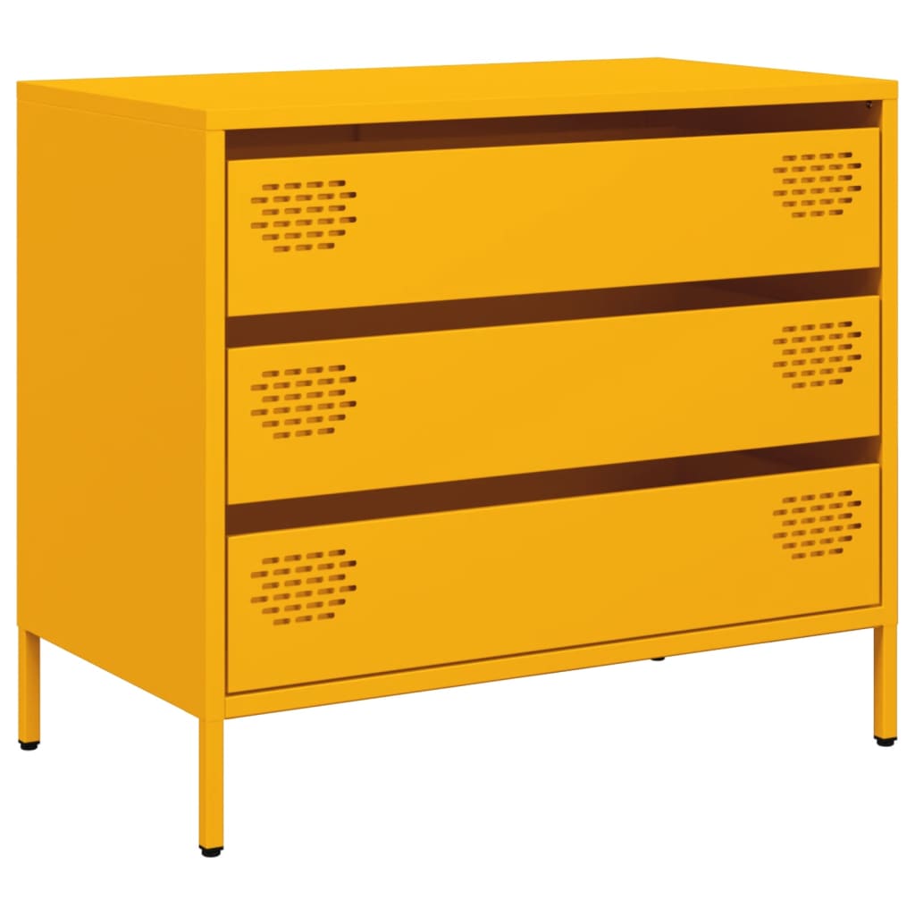 vidaXL Sideboard Mustard Yellow 68x39x58,5 cm Cold-rolled Steel