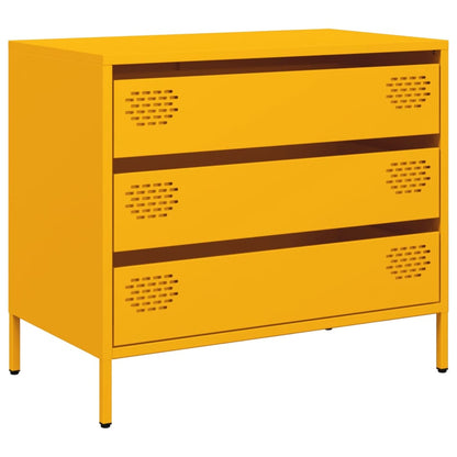 vidaXL Sideboard Mustard Yellow 68x39x58,5 cm Cold-rolled Steel