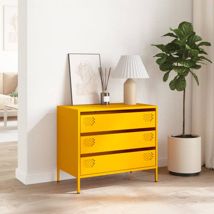 vidaXL Sideboard Mustard Yellow 68x39x58,5 cm Cold-rolled Steel