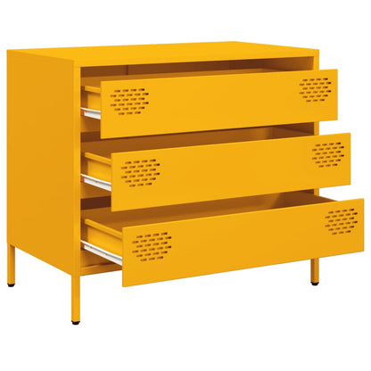 vidaXL Sideboard Mustard Yellow 68x39x58,5 cm Cold-rolled Steel