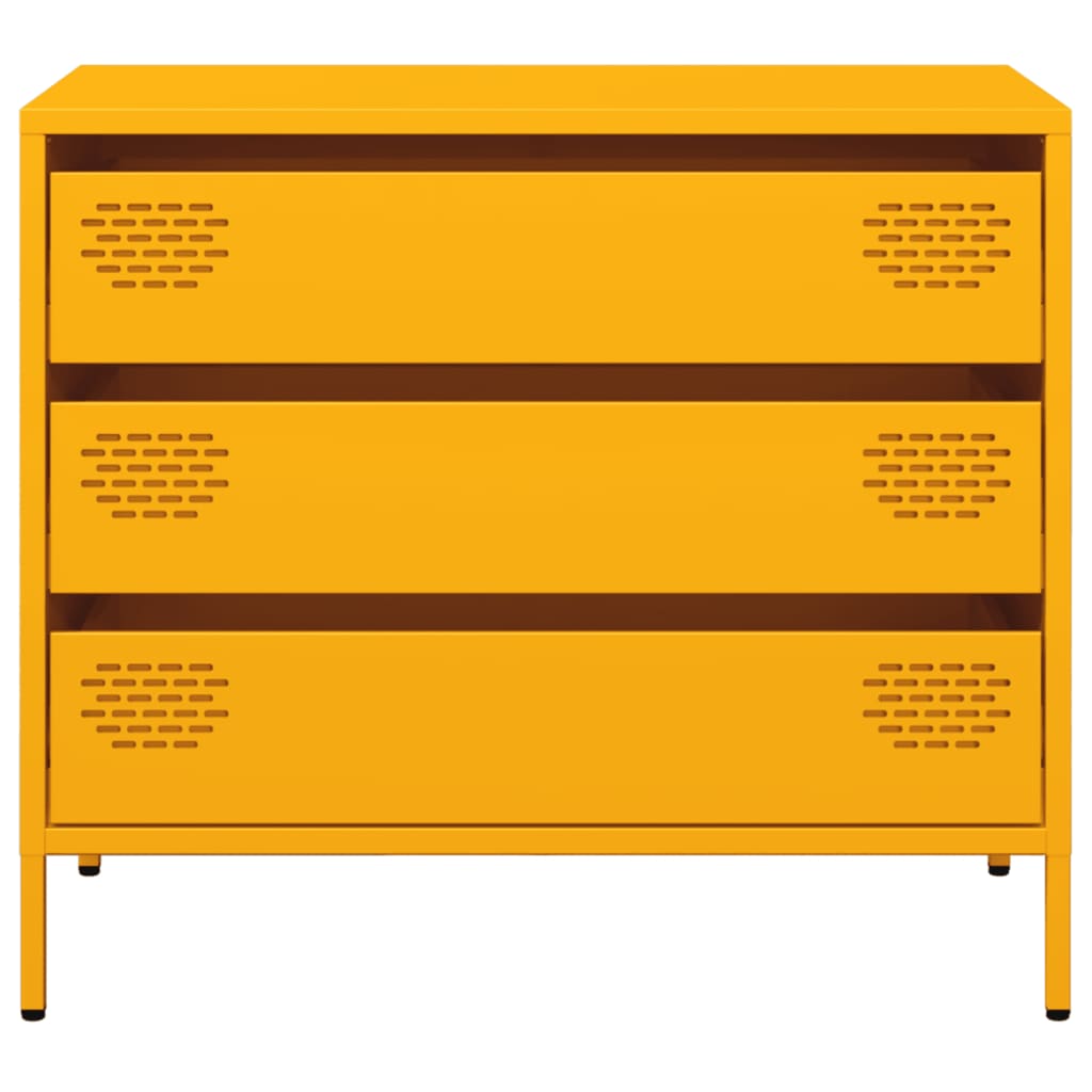vidaXL Sideboard Mustard Yellow 68x39x58.5 cm Cold-rolled Steel