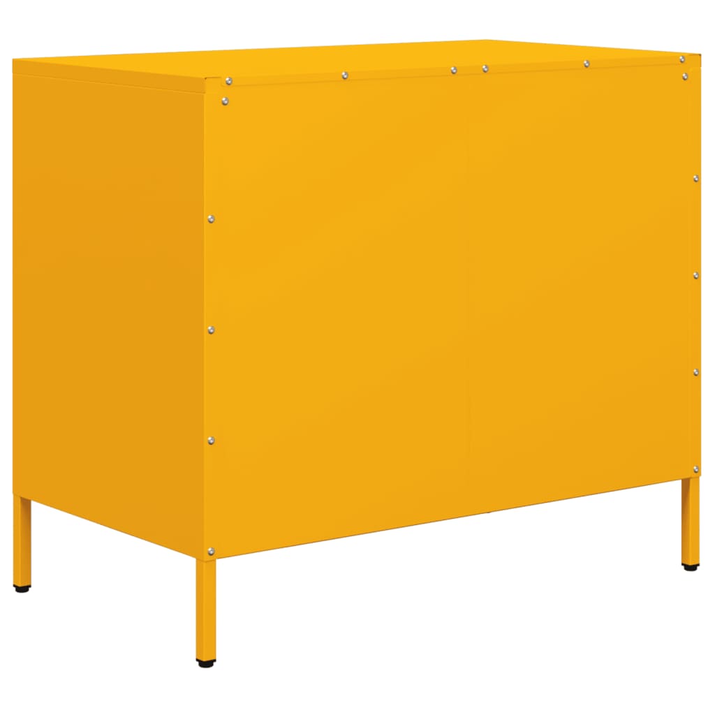 vidaXL Sideboard Mustard Yellow 68x39x58,5 cm Cold-rolled Steel
